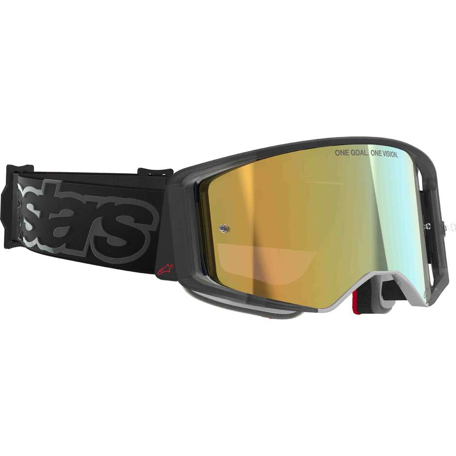 Maschera Per Casco Alpinestars SUPERTECH VISION VISTA Specchio Nero Oro