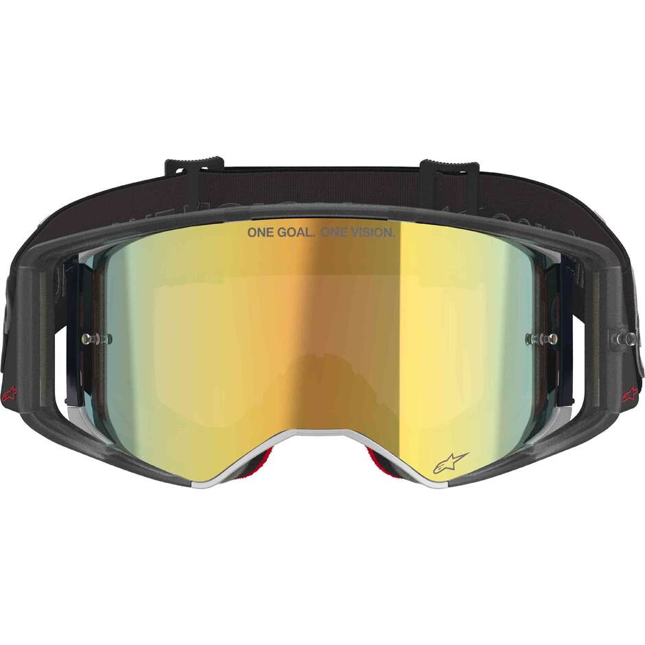 Maschera Per Casco Alpinestars SUPERTECH VISION VISTA Specchio Nero Oro