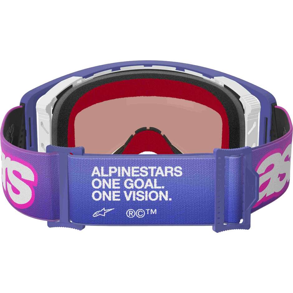 Maschera Per Casco Alpinestars SUPERTECH VISION VISTA Viola Fluo Rosa Specchio Blu