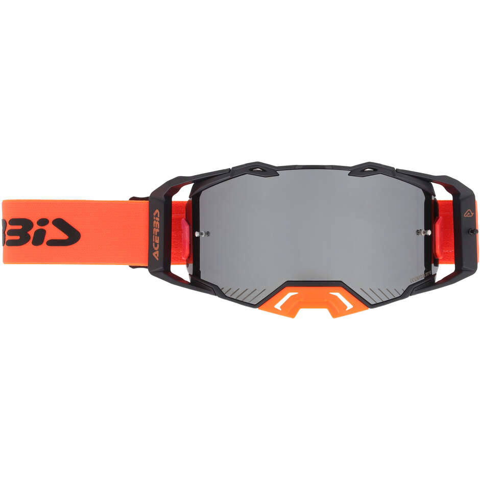 Maschera per Motocross ACERBIS VULCAN MIRROR Giallo Nero/Arancio