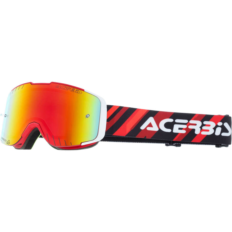 MASCHERA per Motocross da Bambino ACERBIS VANGUARD KID MIRROR Rosso/Bianco