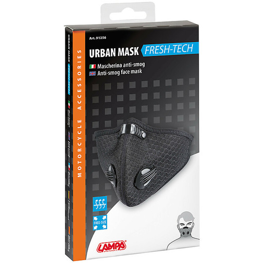 Mascherina Anti-Smog Moto Lampa 91256 URBAN MASK Fresh-Tech Nero