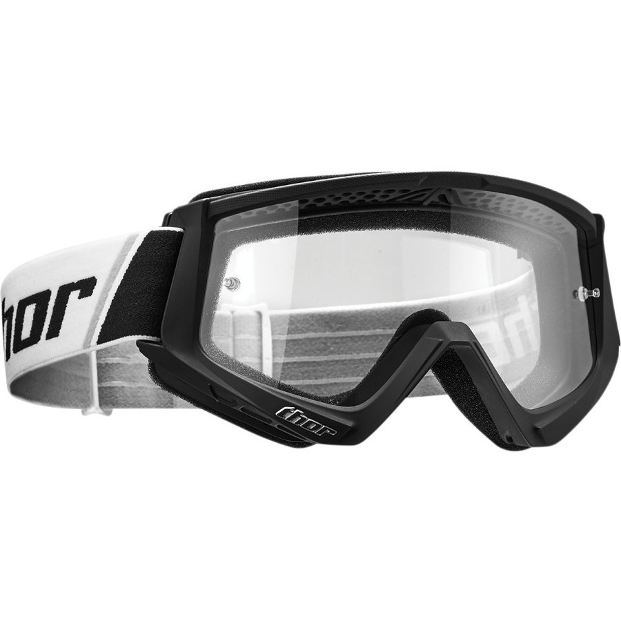 Mask Brille Moto Cross Enduro Thor Kampf Schwarz Weiß