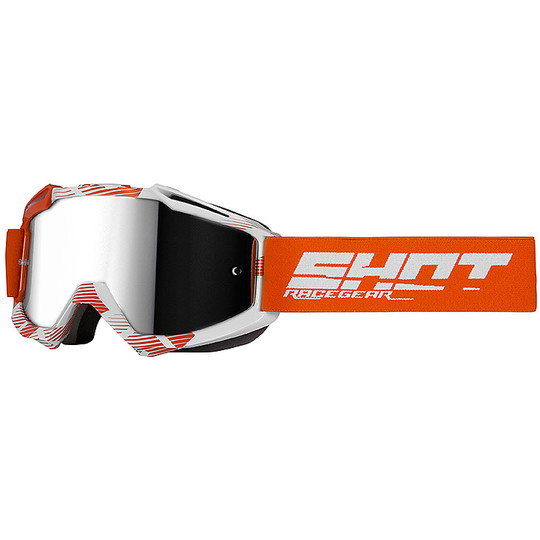 Mask Glasses Moto Cross Enduro Shot IRIS Jet Orange White Silver Lens