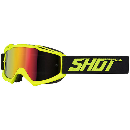 Mask Glasses Moto Cross Enduro Shot IRIS Matt Yellow Red Lens