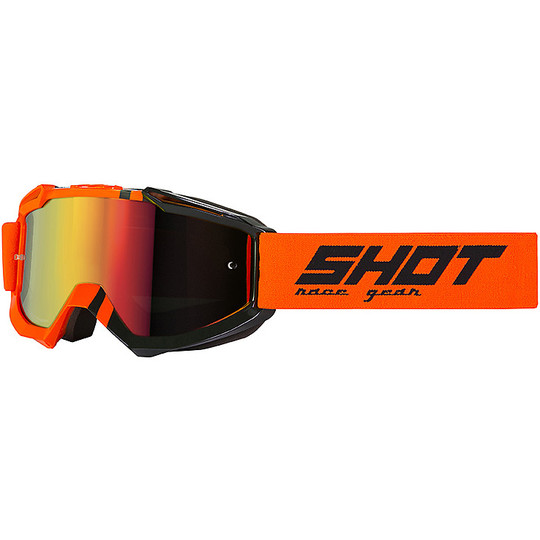Mask Glasses Moto Cross Enduro Shot IRIS Sound Orange Fluo Red Lens