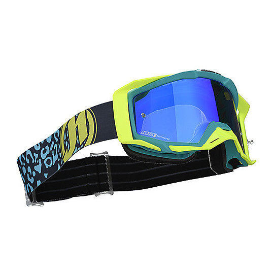 Maske Brille Moto Cross Enduro Just1 Iris Blau Leopard