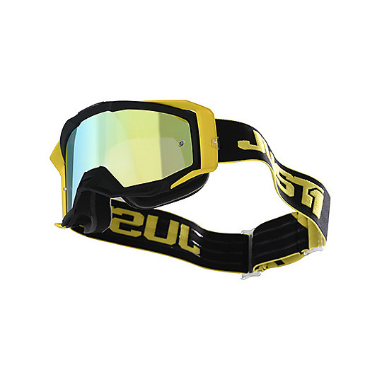 Maske Brille Moto Cross Enduro Just1 Iris Schwarz Gelb Spur