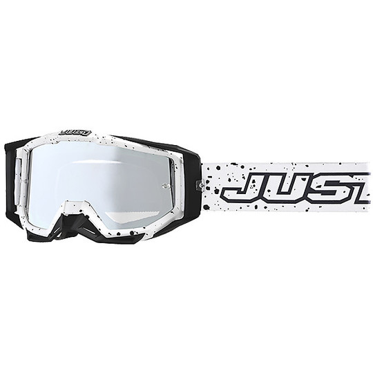 Maske Brille Moto Cross Enduro Just1 Iris Weiß