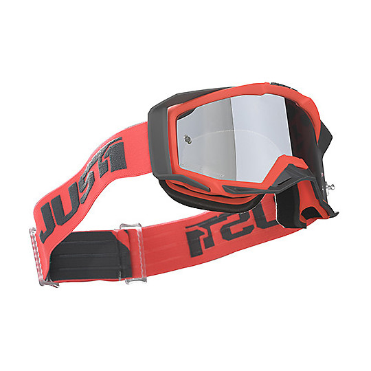 Maske Brille Moto Cross Enduro Spur Just1 Iris Rot Schwarz
