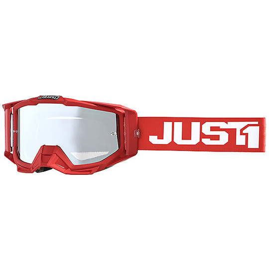 Maske Brille Moto Cross Enduro Spur Just1 Iris Rot Weiß