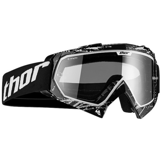 Maske Brille Thor Feind Printed Motocross Enduro 2015 Schwarz Splatter