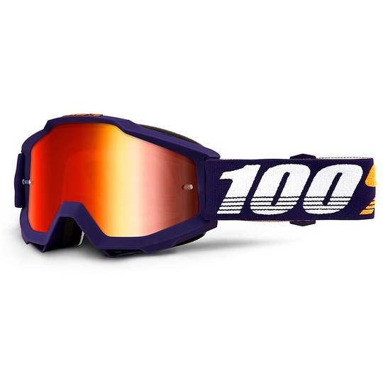 Masque Cross Enduro pour lunettes de moto 100% ACCURI Grib Red Lens