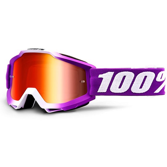 Masque Cross Enduro pour lunettes de moto 100% ACCURI Jr. Framboise Red Lens