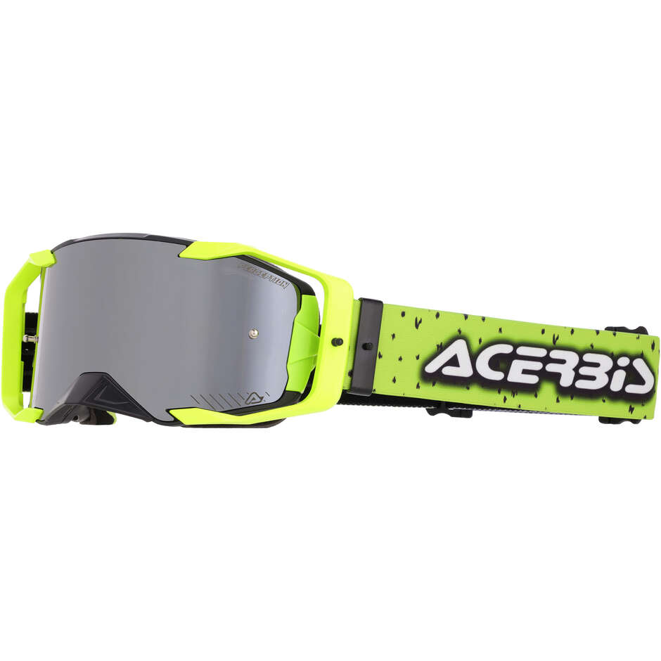 Masque de casque ACERBIS VORTEX MIRROR, jaune fluorescent, noir