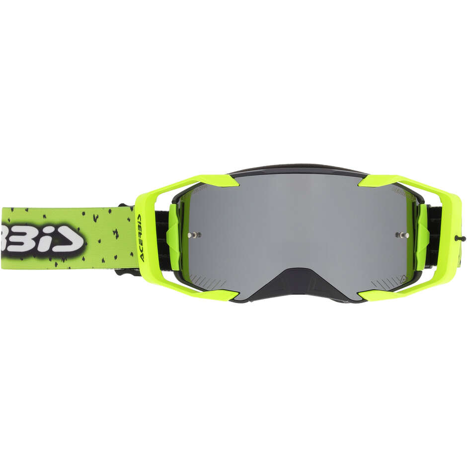 Masque de casque ACERBIS VORTEX MIRROR, jaune fluorescent, noir