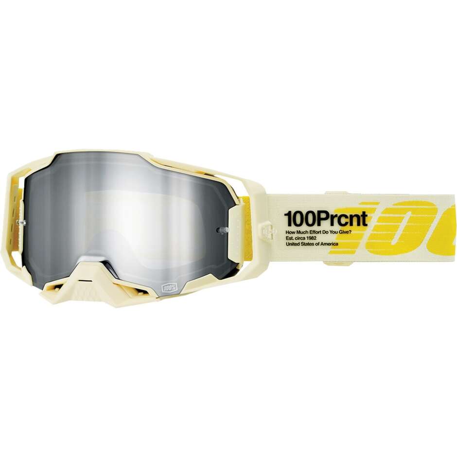 Masque de moto 100% ARMEGA BARELY Cross Enduro avec lentille miroir