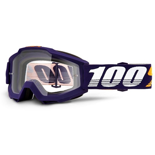 Masque de moto cross enduro 100% ACCURI Grib Transparent Lens