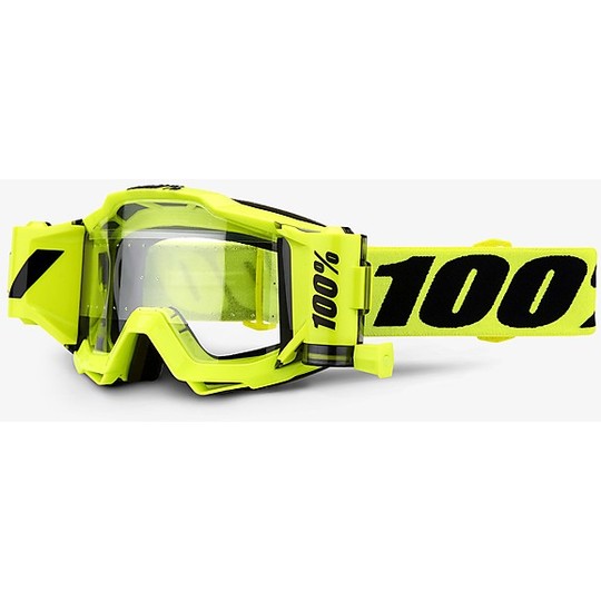 Lunettes cross 100% Racecraft jaune fluo