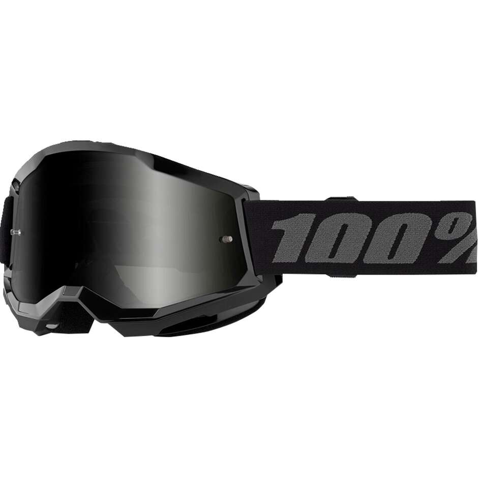 Masque de moto Cross Enduro 100% STRATA 2 SAND avec lentille fumée noire