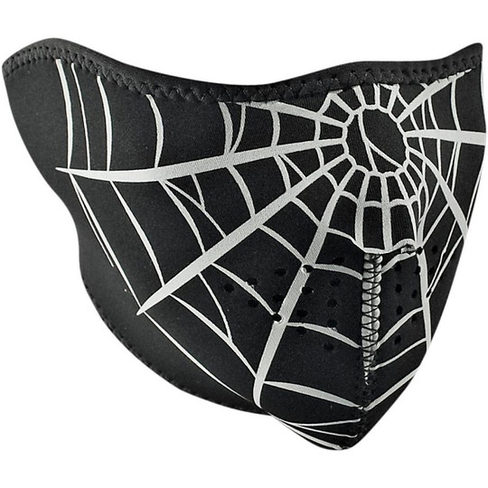 Masque de moto à col Zanheadgear Half Face Mask Spider Web