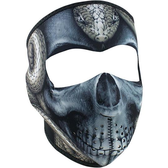 Masque de moto à col Zanheadgear Masque complet Crâne avec serpent