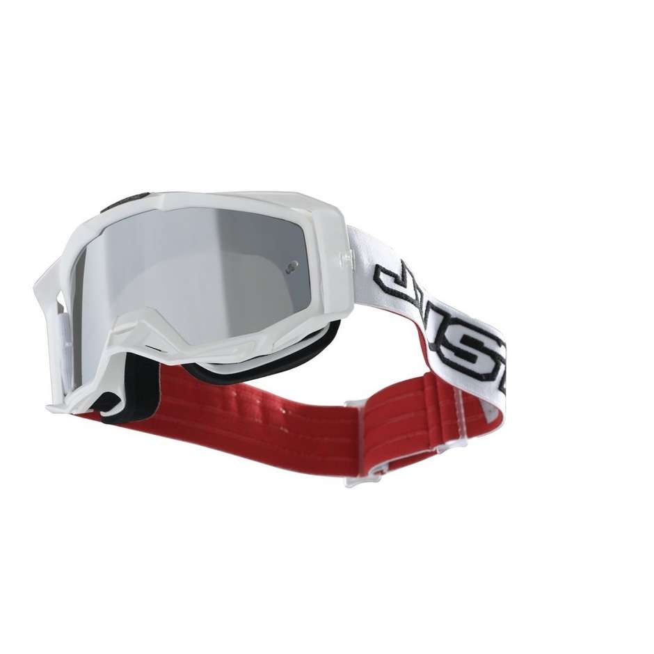 Masque Just1 IRIS Matt White Moto Cross Enduro Goggle Lens Clear