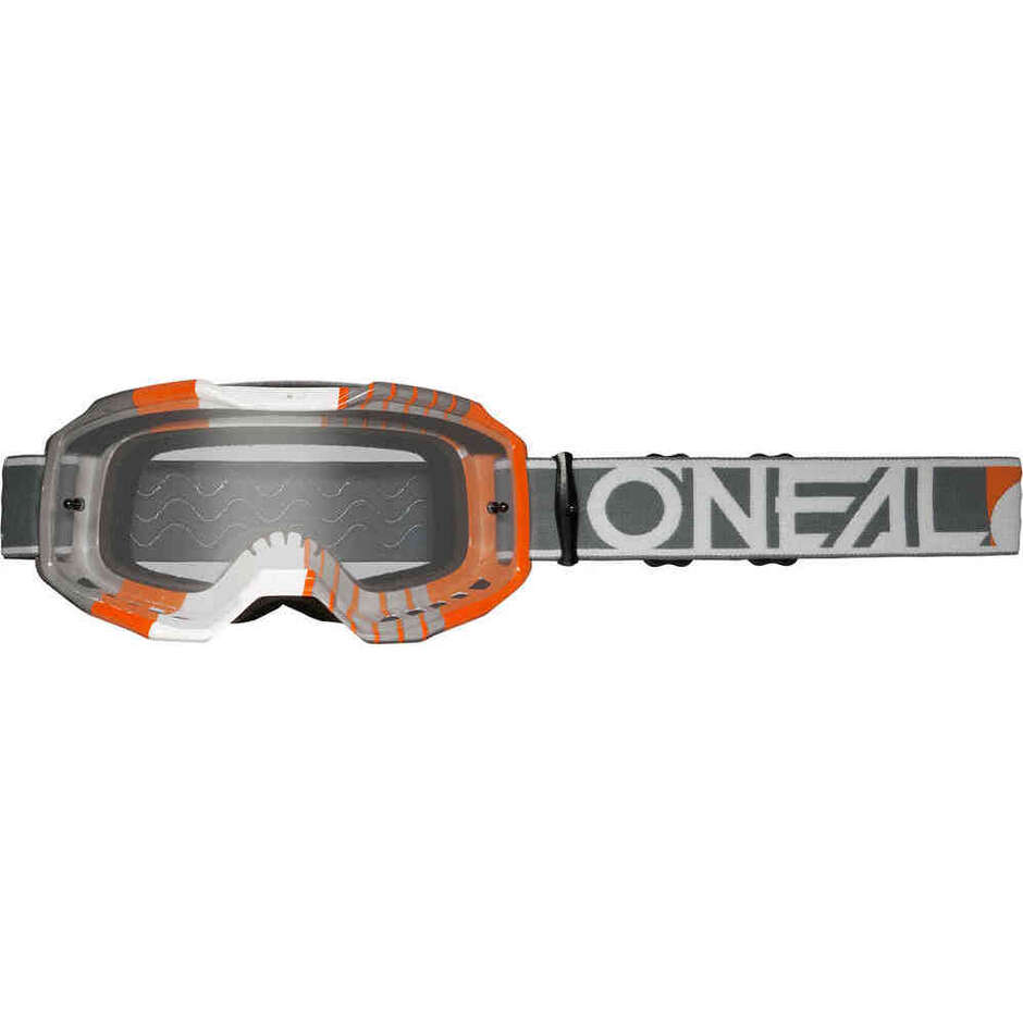 Masque Moto O'NEAL B-10 DUPLEX Cross Enduro Blanc/Gris/Orange