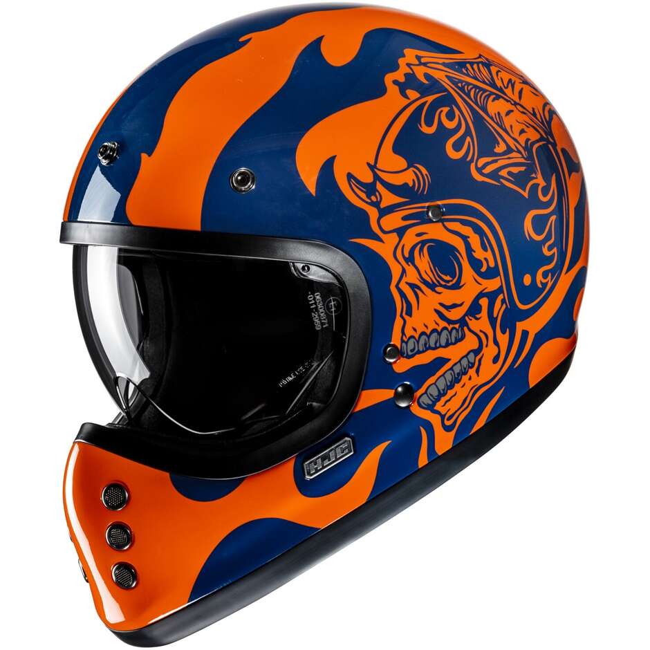 Maßgeschneiderter Integral-Motorradhelm aus Hjc V60 FLAME MC27-Faser