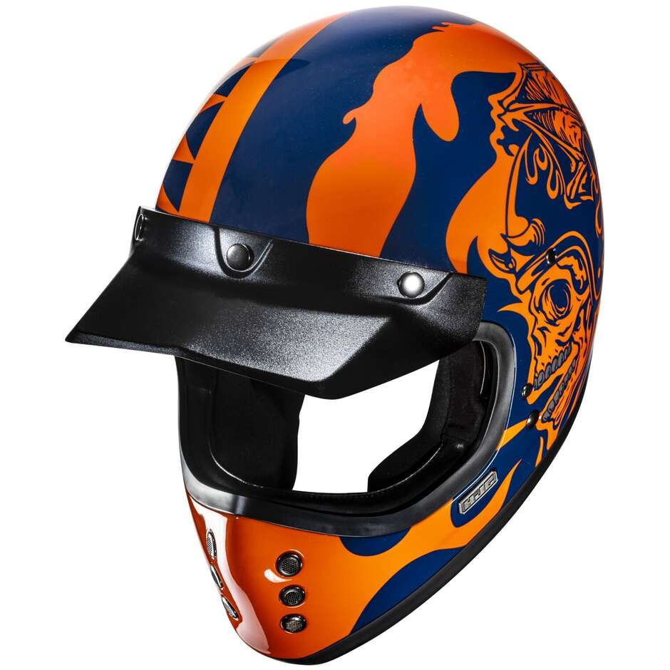 Maßgeschneiderter Integral-Motorradhelm aus Hjc V60 FLAME MC27-Faser
