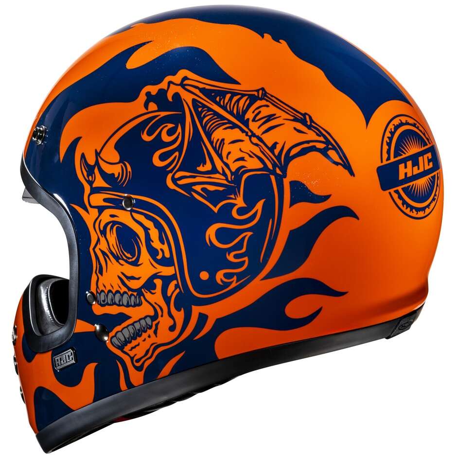 Maßgeschneiderter Integral-Motorradhelm aus Hjc V60 FLAME MC27-Faser
