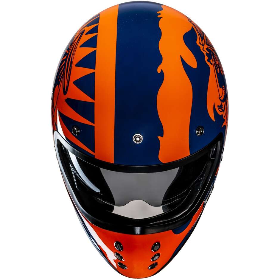 Maßgeschneiderter Integral-Motorradhelm aus Hjc V60 FLAME MC27-Faser