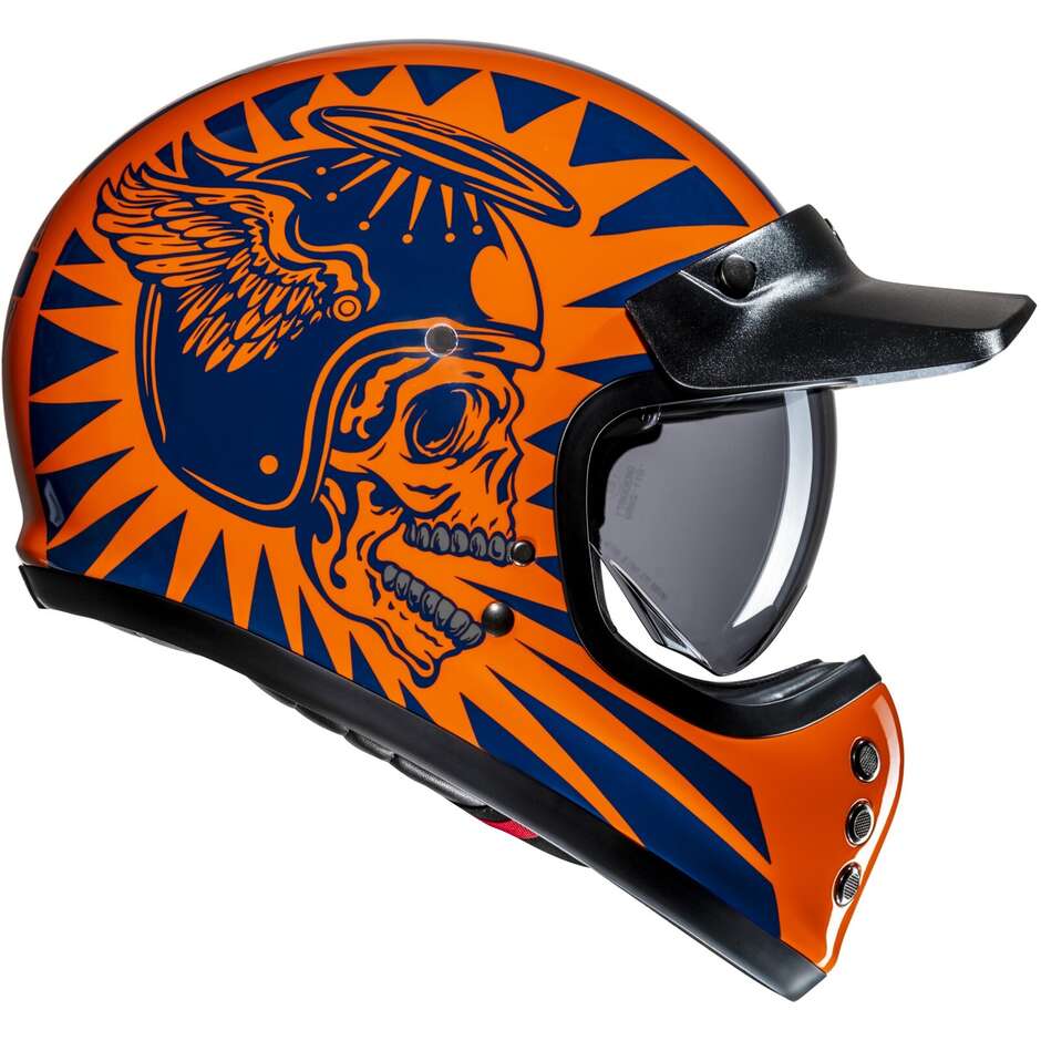 Maßgeschneiderter Integral-Motorradhelm aus Hjc V60 FLAME MC27-Faser