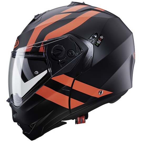 Mdulare Motorcycle Helmet P / J Caberg DUKE II SUPERLEGEND approval Matt Black Red Fluo