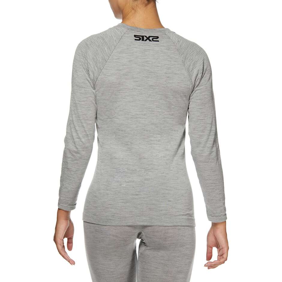 Merino Wool Jersey Long Sleeves Sixs Serafino Carbon Merinos Wool Gray