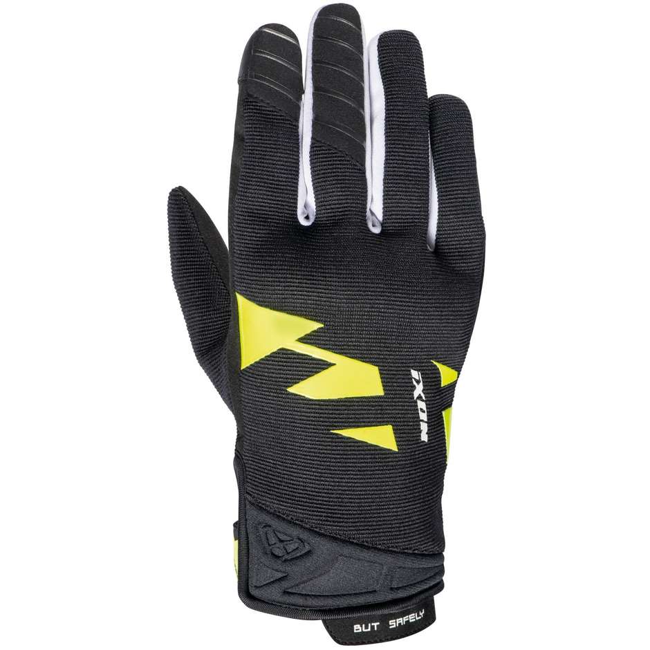 Mid Season Ixon MS FEVER Motorcycle Gloves Black White Bright Yellow