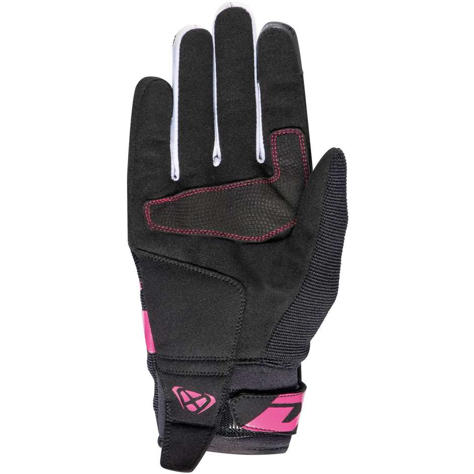 Mid Season Motorcycle Gloves Ixon MS FEVER LADY Black White Fuchsia
