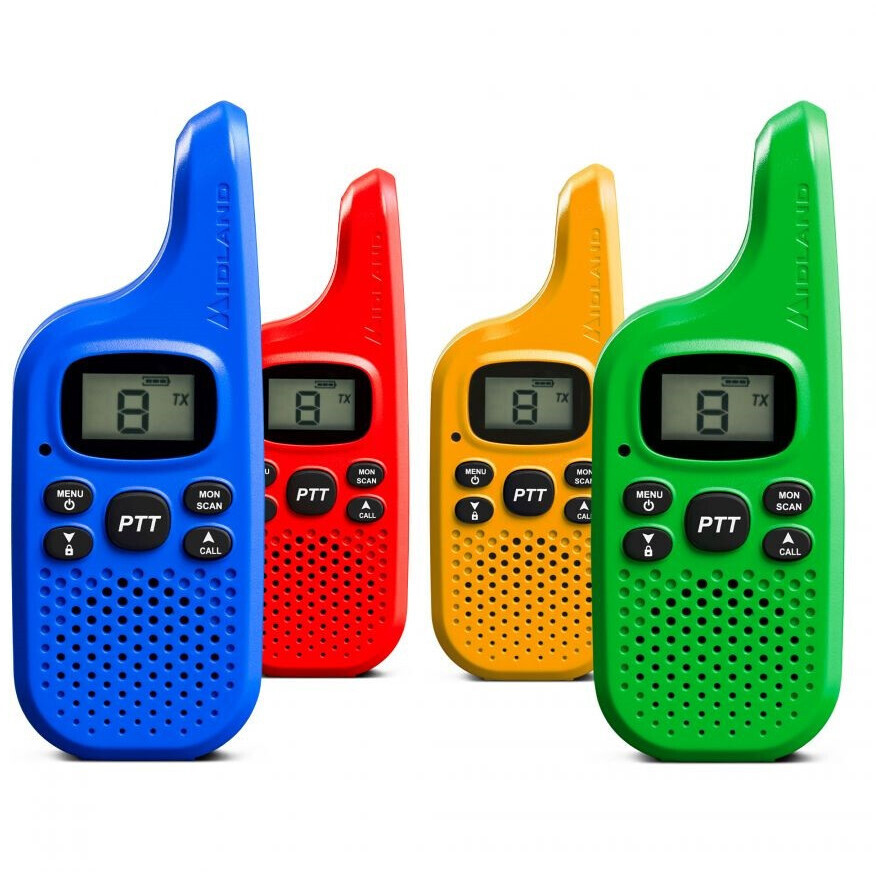 Midland XT-5 transceivers 4 pieces Blue Red Yellow Green 4 km