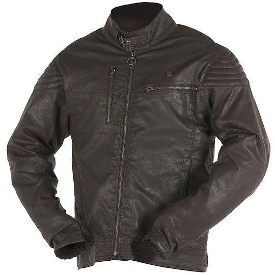 MIKE Brown Overlap Motorcycle Jacket in Waterproof Spreaded Cotton