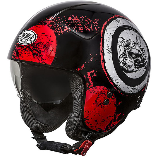 Mini Jet Premier ROCKER SD 92 Motorcycle Helmet Black Red