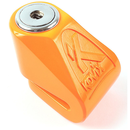 Mini verrou de disque de moto KOVIX KN en acier inoxydable Pin 6 mm Orange Fluo