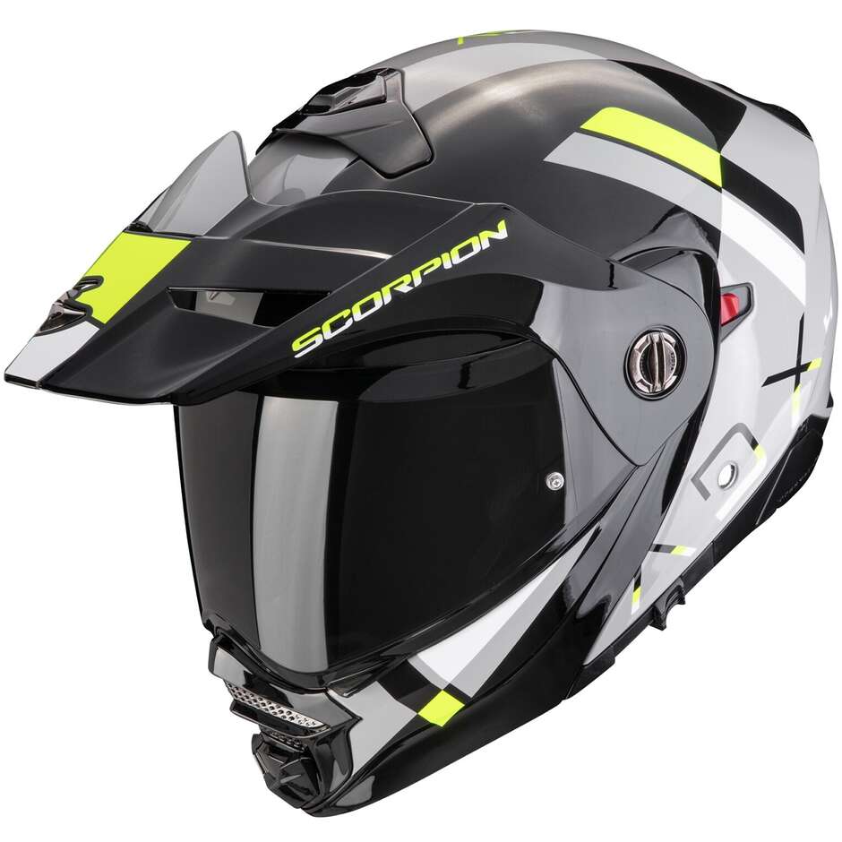 Modular Adventure Motorcycle Helmet P/J Scorpion ADX-2 GALANE Gray Black Neon Yellow