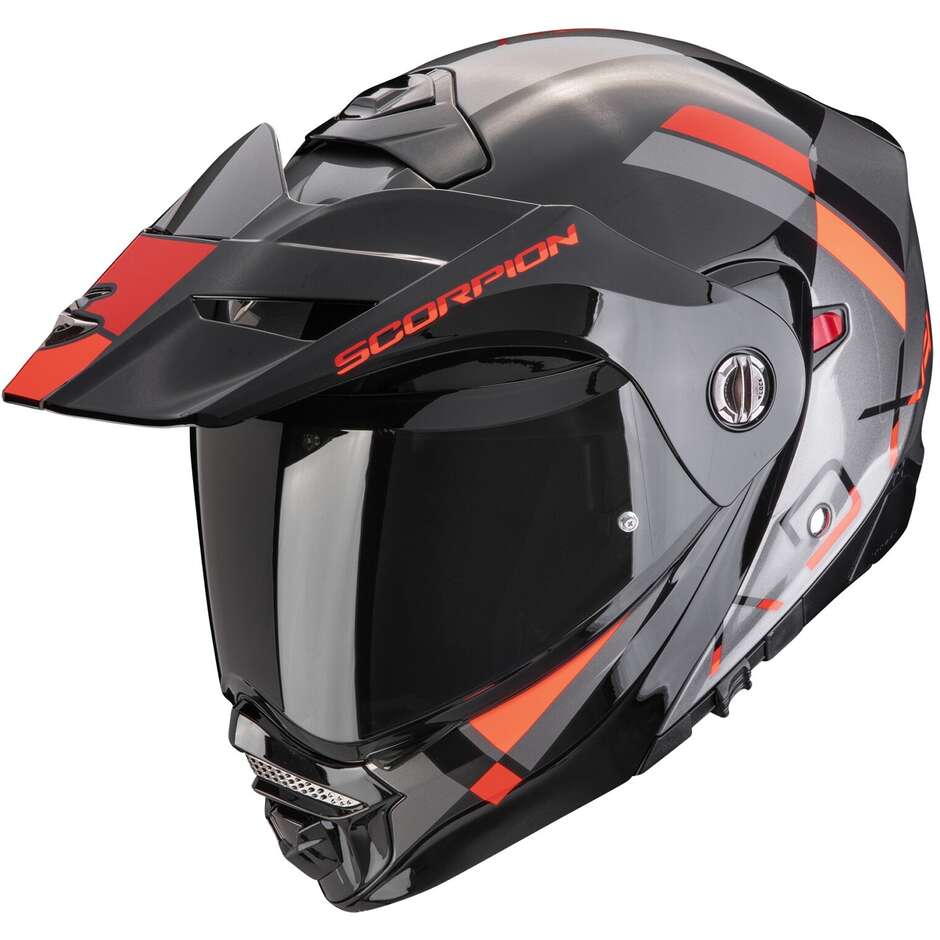 Modular Adventure Motorcycle Helmet P/J Scorpion ADX-2 GALANE Silver Black Red