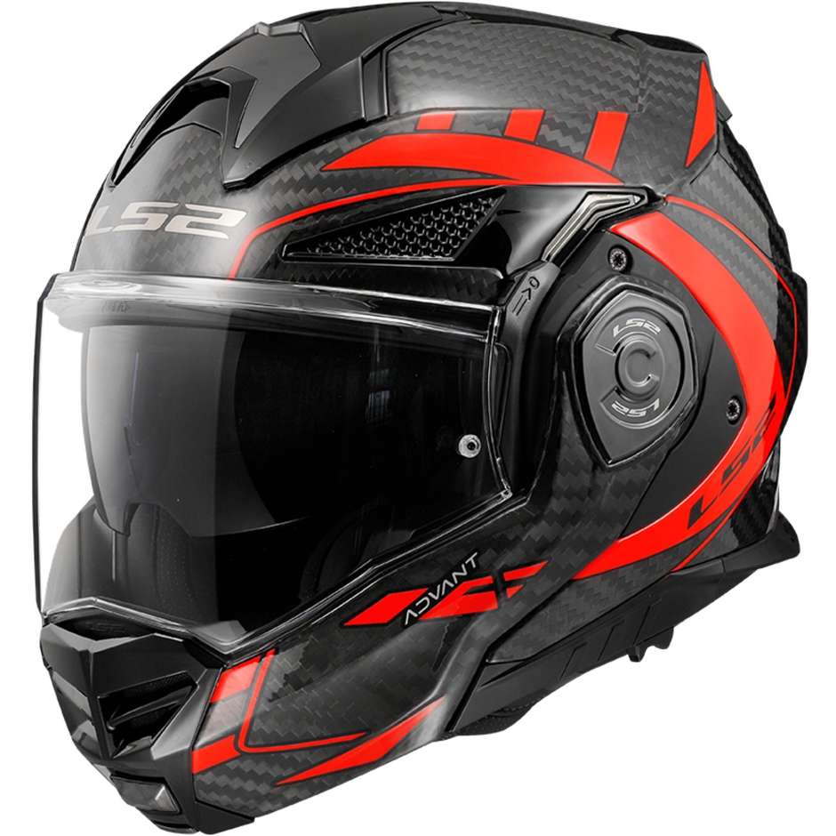 Modular Carbon Helmet Approved P / J Ls2 FF901 ADVANT X CARBON Future Red