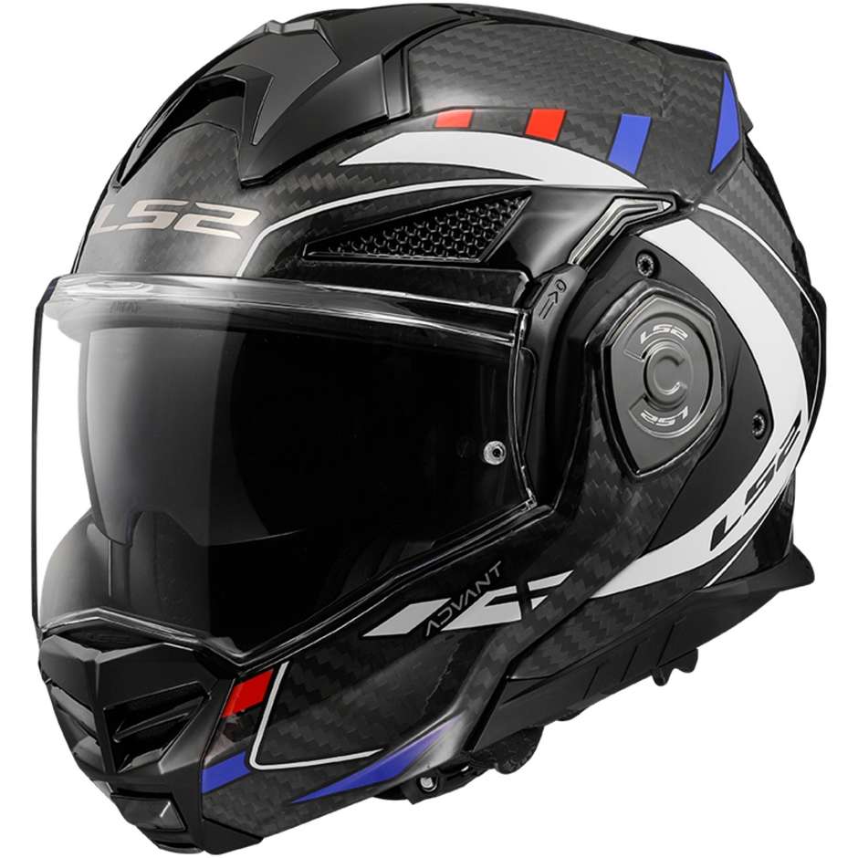 Modular Carbon Helmet Approved P / J Ls2 FF901 ADVANT X CARBON Future White Blue Red