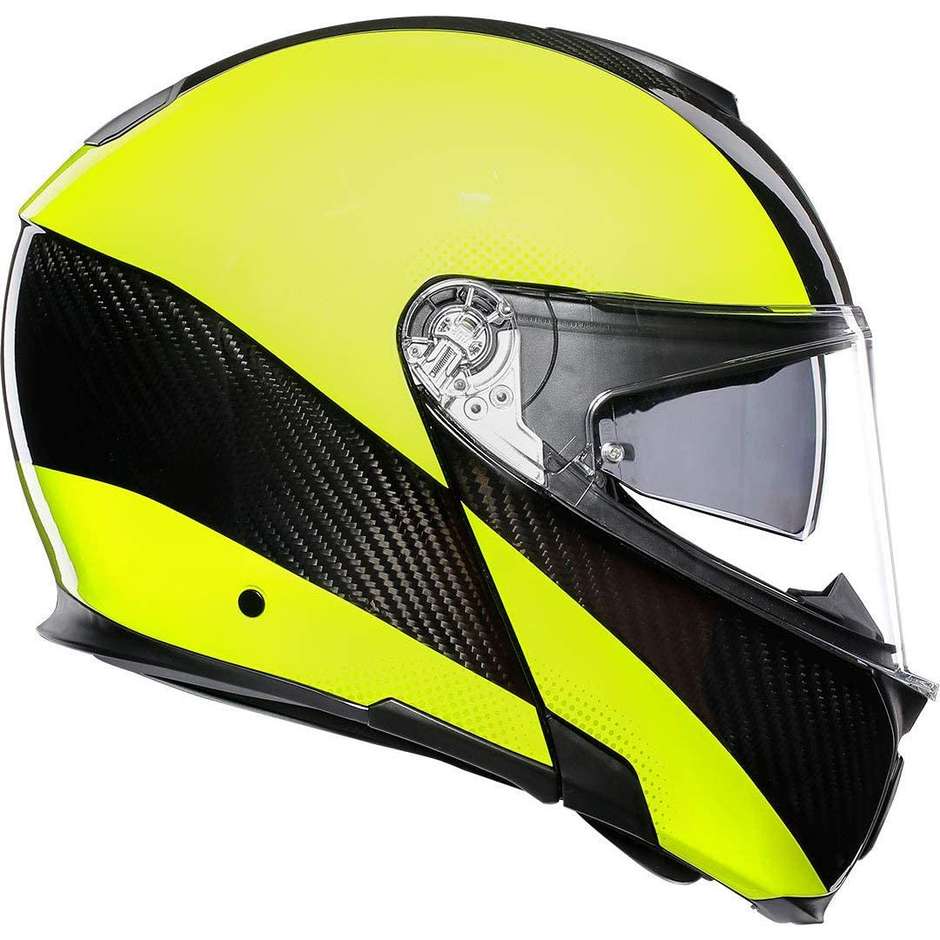 Modular Carbon Motorcycle Helmet AGV Sportmodular Multi Carbon Fluo Yellow