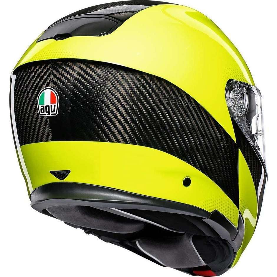 Modular Carbon Motorcycle Helmet AGV Sportmodular Multi Carbon Fluo Yellow