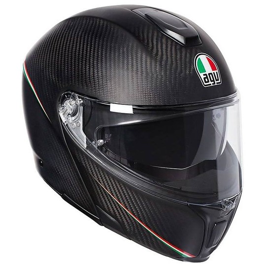 Modular Carbon Motorcycle Helmet AGV Sportmodular Multi Carbon Italy Opaque