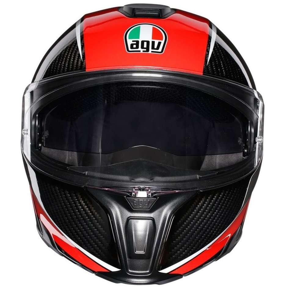 Modular Carbon Motorcycle Helmet AGV Sportmodular Multi Carbon Red