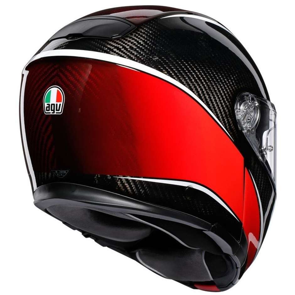 Modular Carbon Motorcycle Helmet AGV Sportmodular Multi Carbon Red